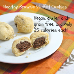Healthy Brownie Stuffed Cookies- Vegan, gluten and grain free, and only 25 calories each!