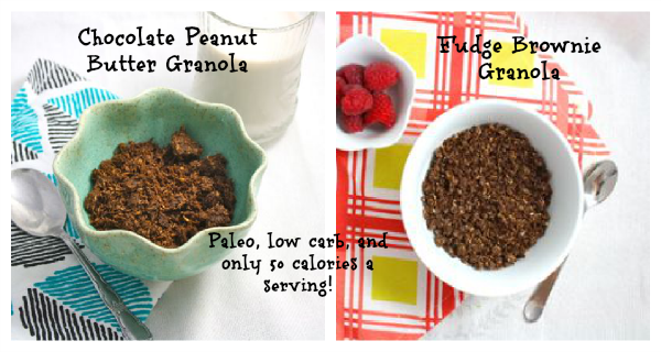 Low Carb Granola Two Ways- Paleo, low carb, and only 50 calories a serving!