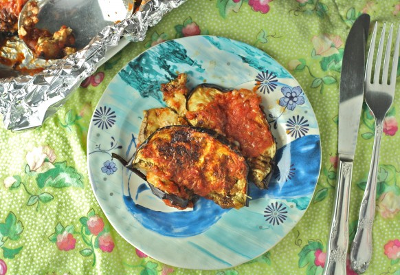 Healthy Eggplant Parm- 86 calories of bliss