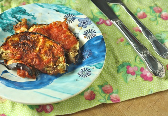 Healthy Eggplant Parm- 86 calories of bliss