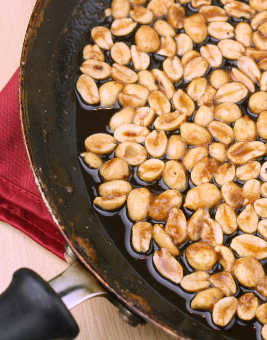 stainless caramelized candied peanut coated pan