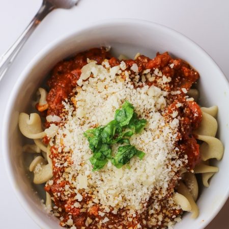 Three Ingredient Pasta Bolognese for One